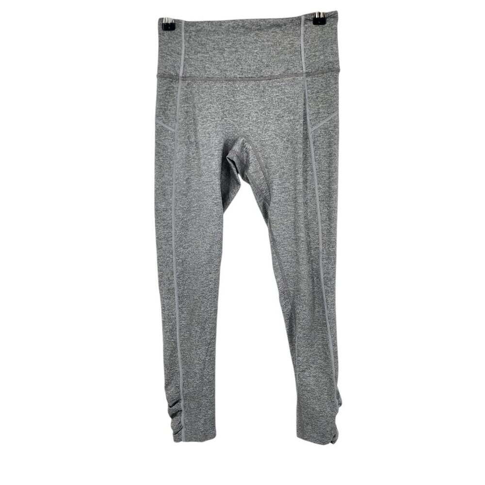 Free People Movement Grey High-Waisted Leggings With Ruched Hem Size Small